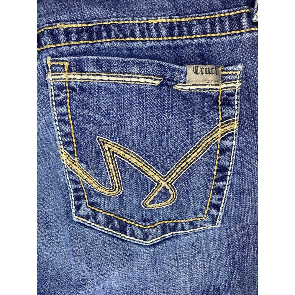 Cruel Denim Jayley Flare Jeans Womens 28/5 L Blue Excellent Contrast Stitch - Picture 8 of 9